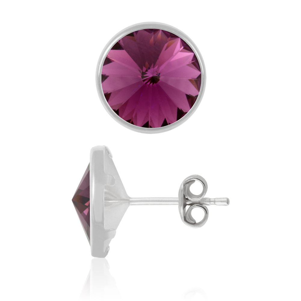 Sterling Silber Ohrstecker gemacht mit Rivoli 1122 10mm Primero® Kristallen - Bild 10 von 24