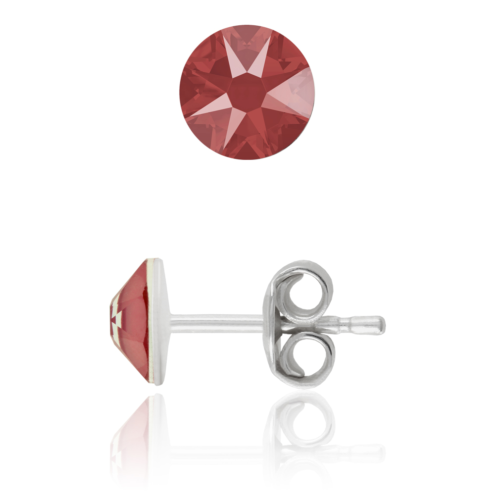 Sterling Silber Ohrstecker gemacht mit 2088 6.4mm Primero® Kristall - Bild 11 von 32