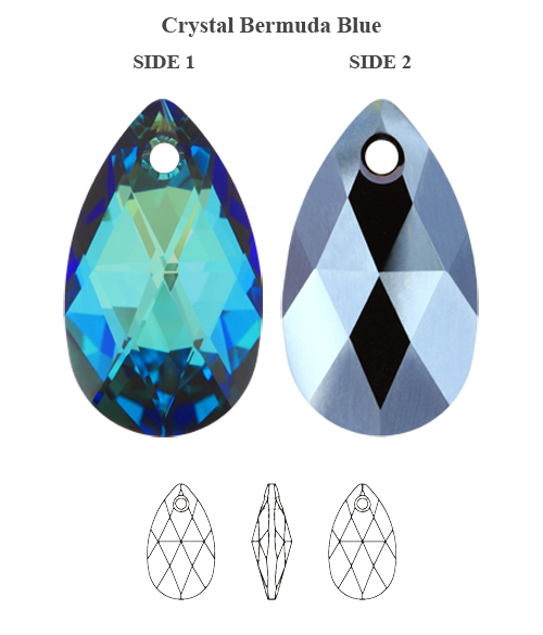 Superior PRIMERO Crystal Bermuda Blue Color Pendants * Many Shapes & Sizes - Picture 5 of 28